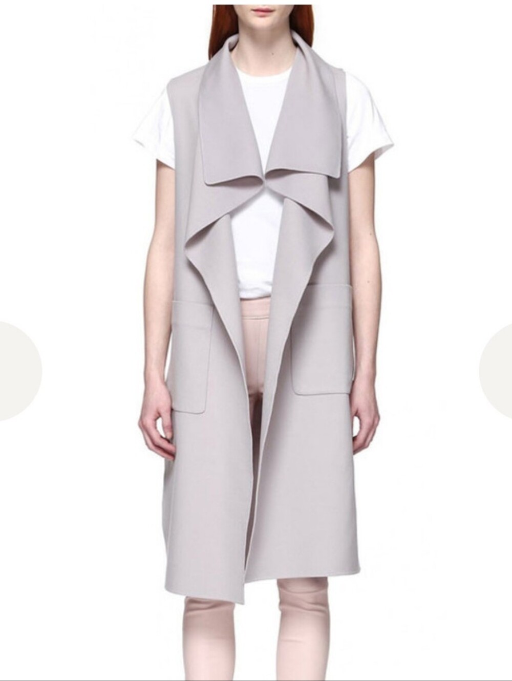 NWT Mackage Tessana Sleeveless Drape Vest in Light Gray Size Medium